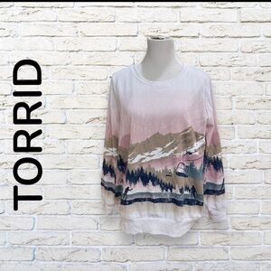 TORRID Ski Cozy Fleece Crew Neck Sweatshirt Size 0 / 12